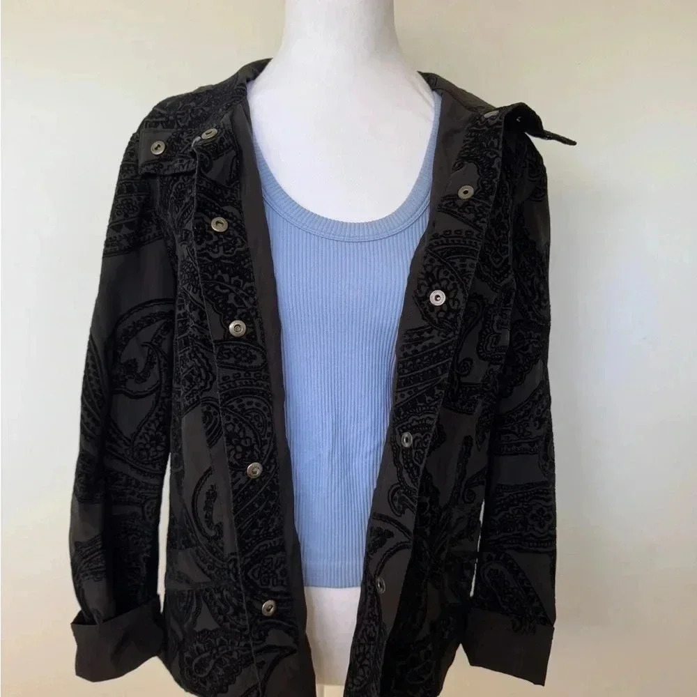 Chico’s Zenergy Velvet Detail Jacket S/M - Picture 2 of 8